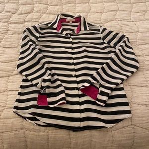 Black and white striped blouse